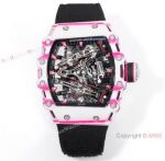 AAA Swiss Copy Richard Mille RM 38-02 Pink Quartz Fiber Tourbillon Watches Expandable strap